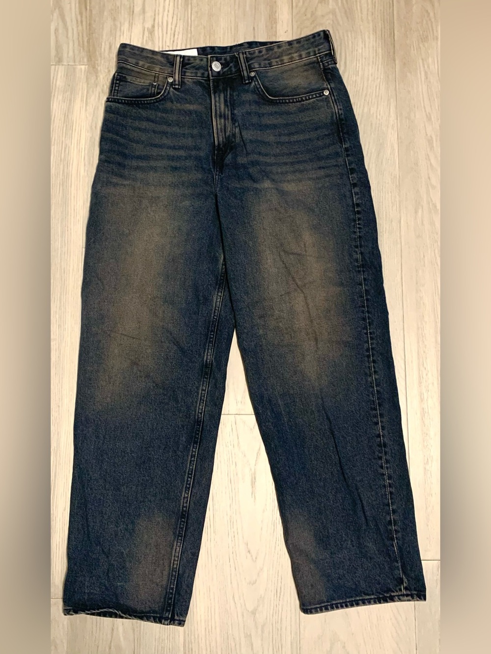 H&M Men's Size 31 Dark Acid Wash Baggy Jeans